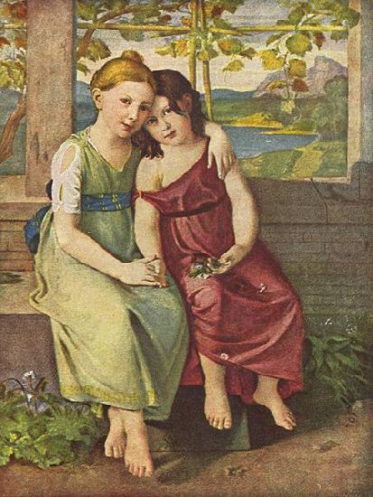 unknow artist Portrat der Adelheid und Gabriele von Humboldt oil painting picture
